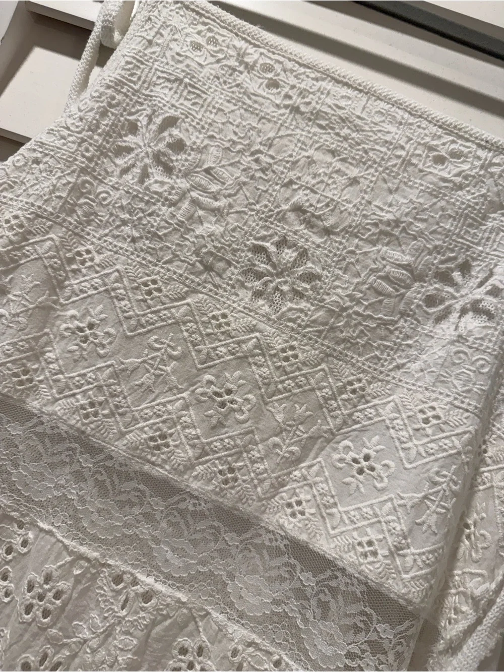 Free People White Eyelet Lace Slip Dress
